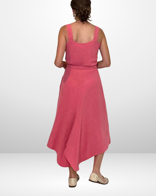 Pre-Order / Linen Blend Modern Gibson Convertible Dress - Sea Coral