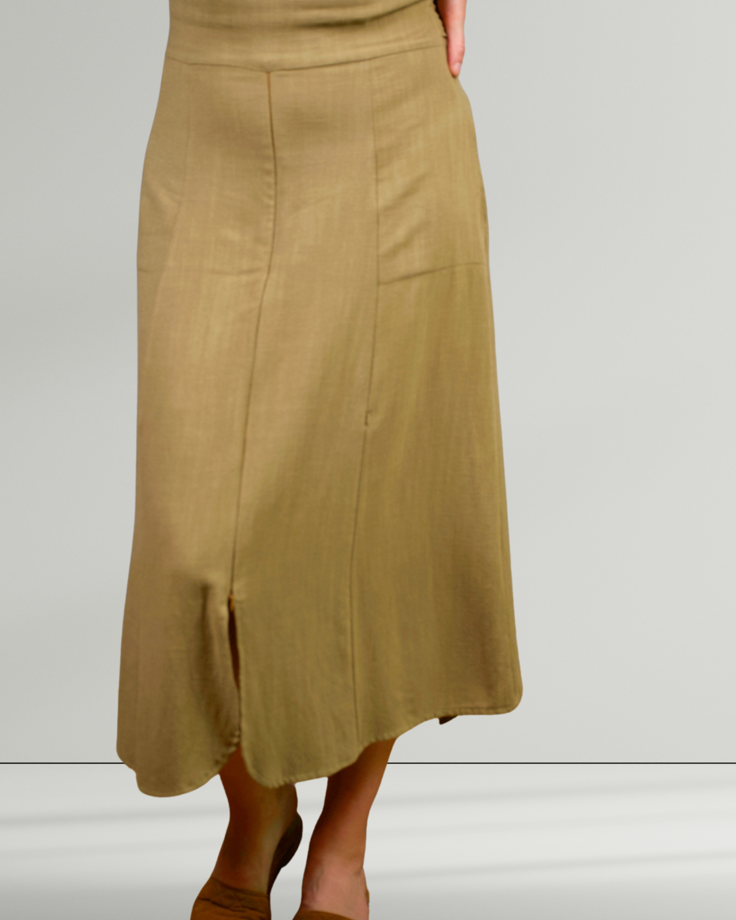 Pre-Order / Linen Blend Modern Gibson Reformed Dress - Mushroom