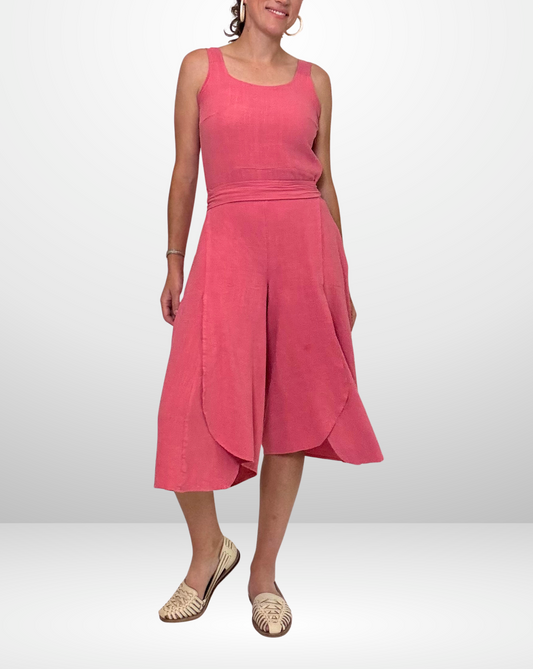 Pre-Order / Linen Blend Modern Gibson Convertible Dress - Sea Coral